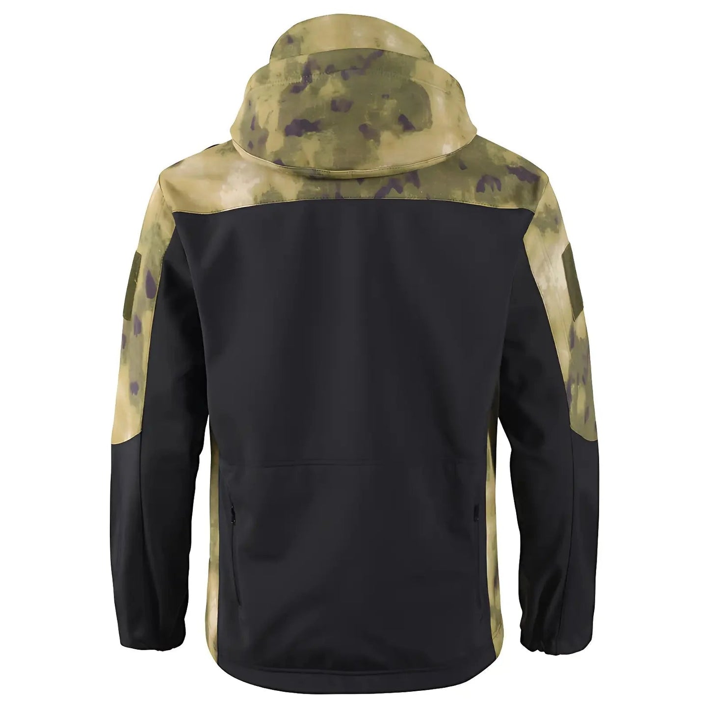 Gevoerde softshell jas heren met capuchon in camouflage