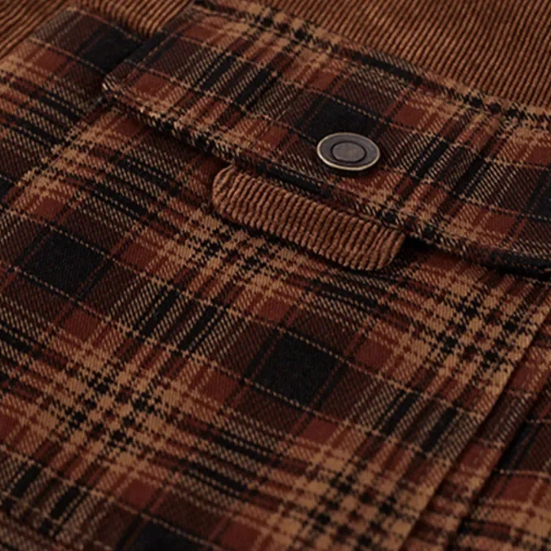 Overshirt Heren Gevoerd - Winddicht - Geruit in Houthakkersstijl
