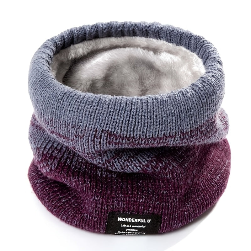 Nekwarmer met Kleurverloop - Gebreide Colsjaal - Dikke Pluche Voering