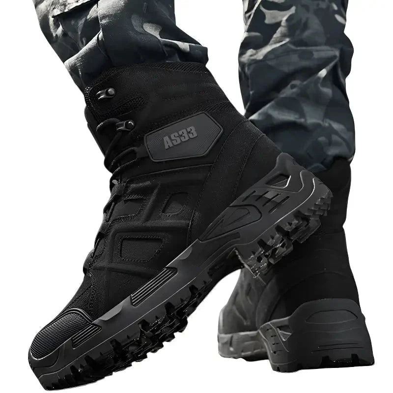 Militaire schoenen heren met hoge schacht en antislipzool