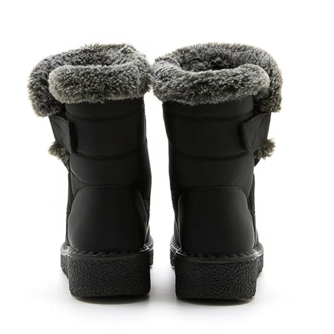 Snowboots Dames - Waterdicht met Pluche Voering - Instapper met Imitatiebont