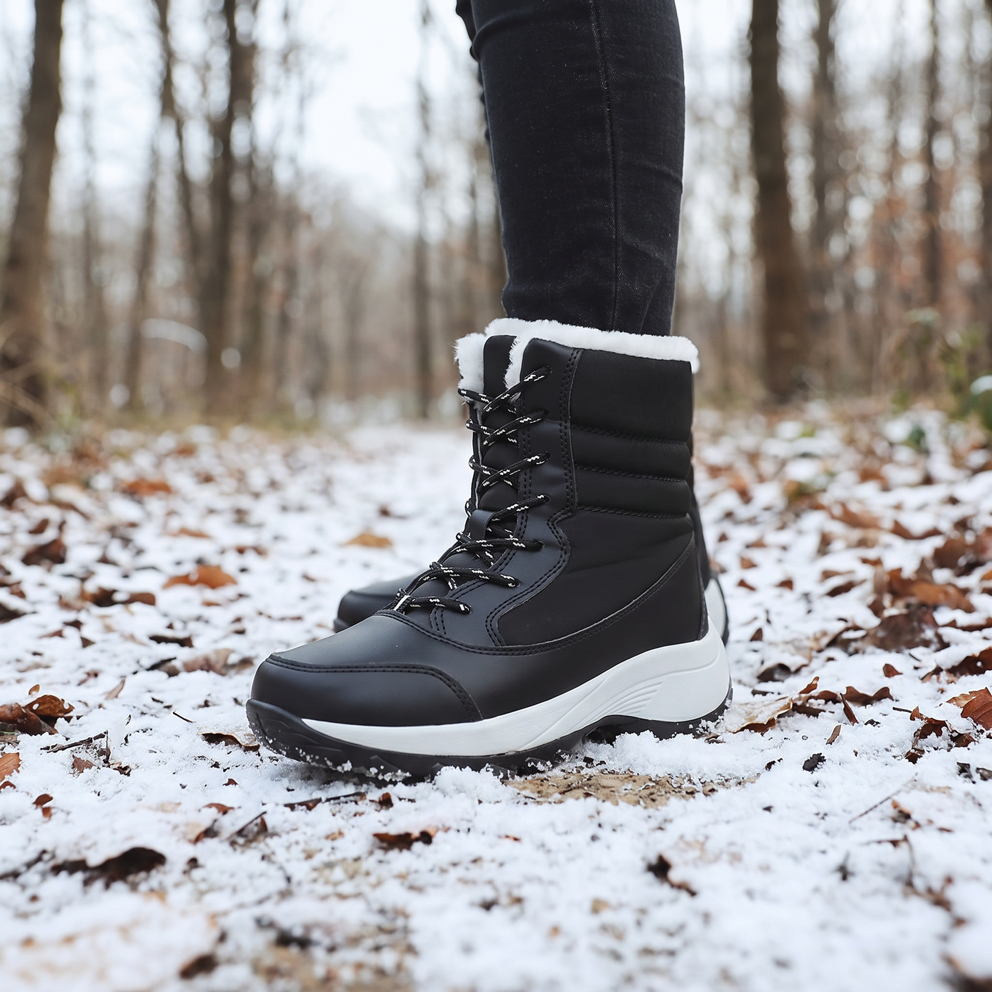 Snowboots dames met plateauzool en slipvaste zool