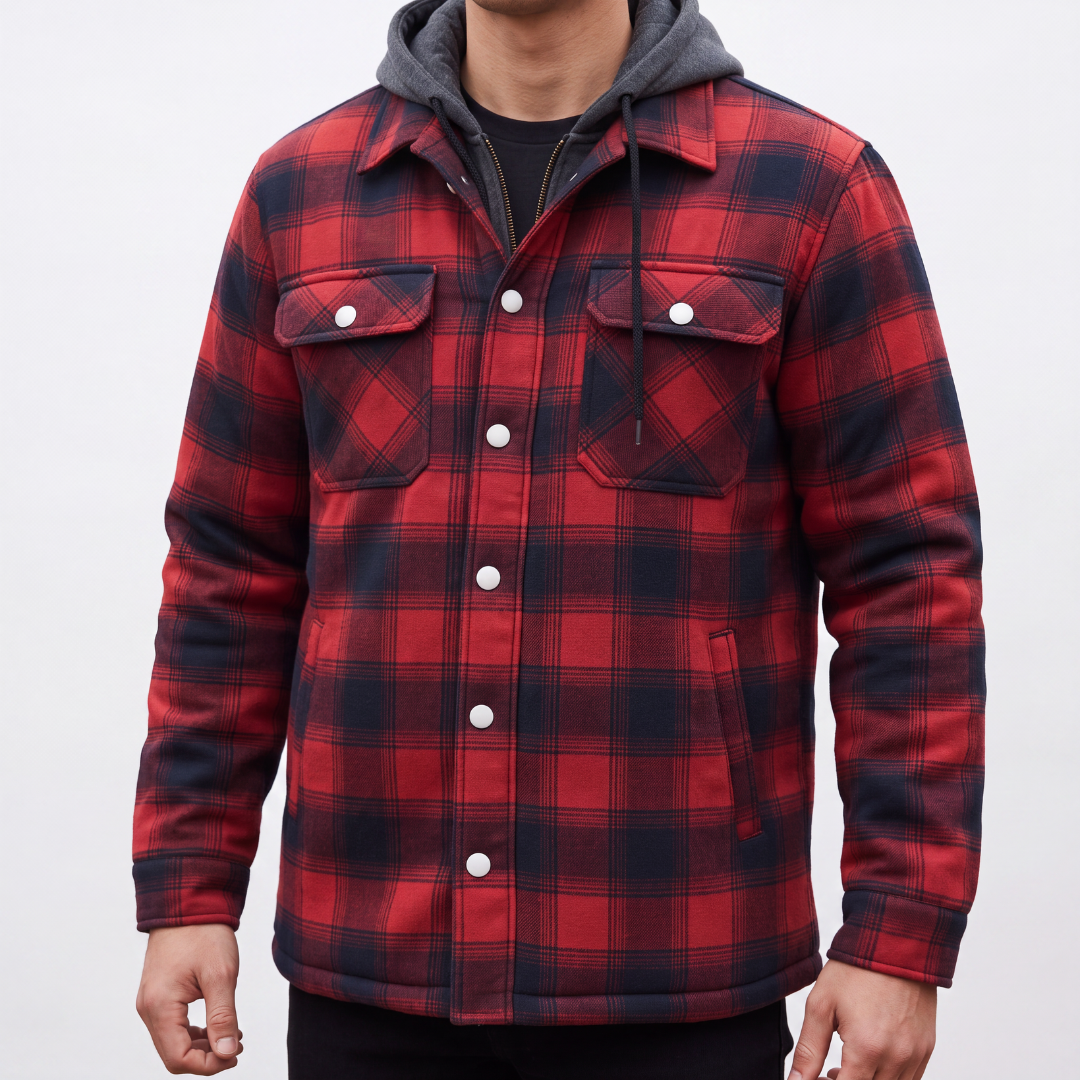 Overshirt Heren Geruit - Winddicht - Afneembare Capuchon