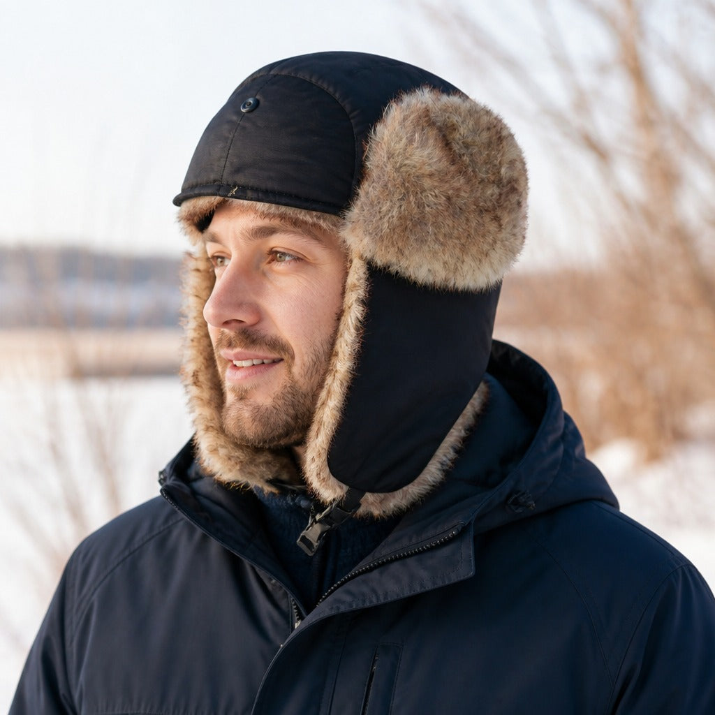 Bontmuts met Oorflappen - Trapper Muts met Imitatiebont - Kinband – 9