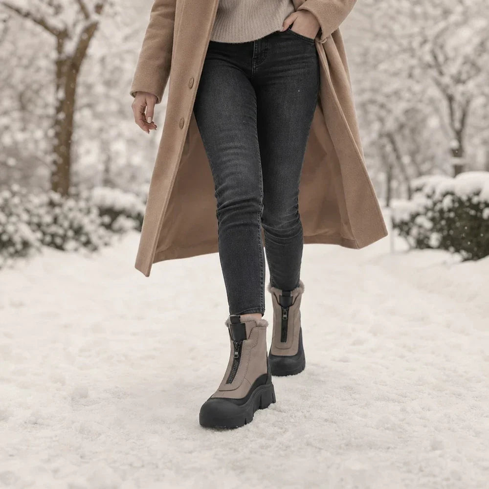 Snowboots Dames - Gevoerde Winterlaarzen met Rits - Profielzool – 4