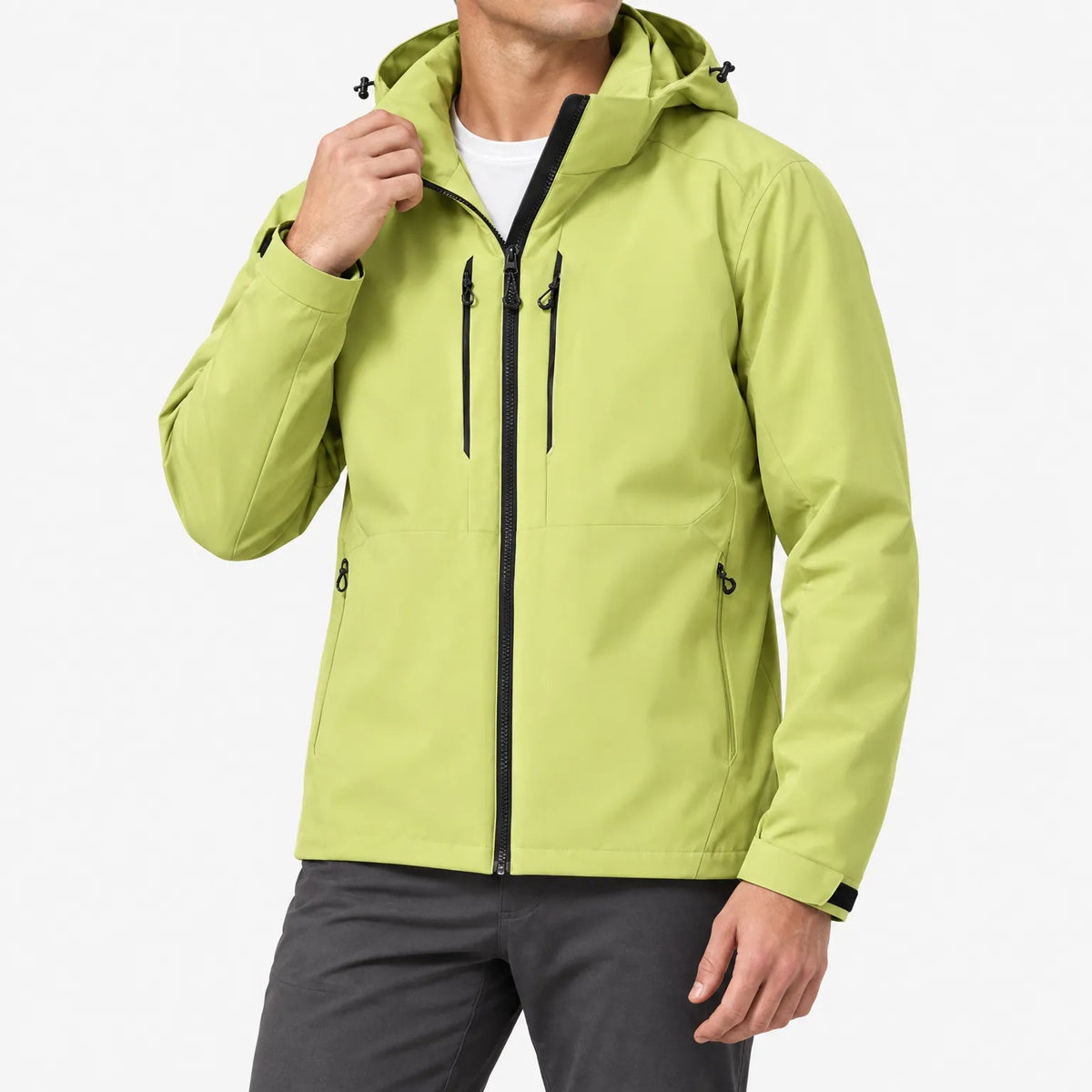 Windjack unisex in limoengroen – productfoto