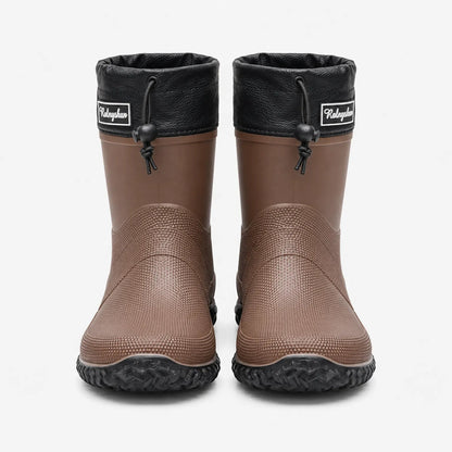 Regenlaarzen heren & dames kort in bruin – productfoto