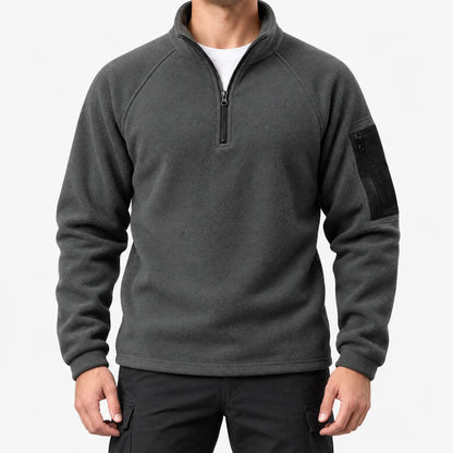 Fleece trui heren in grijs – productfoto