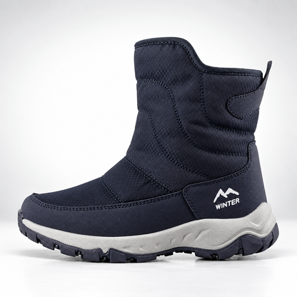 Winterlaarzen heren in donkerblauw – productfoto op wit