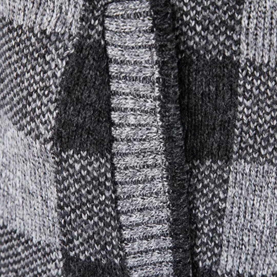Gevoerd heren vest met capuchon en ruitpatroon