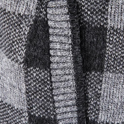 Gevoerd heren vest met capuchon en ruitpatroon