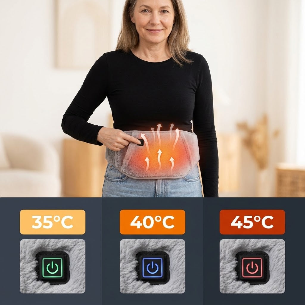 Warmtegordel met 3 warmtestanden – 35 °C, 40 °C en 45 °C