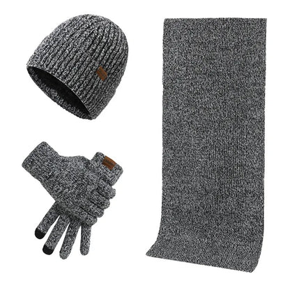 Muts Heren - Set met Sjaal en Handschoenen - Pluche Voering – 10
