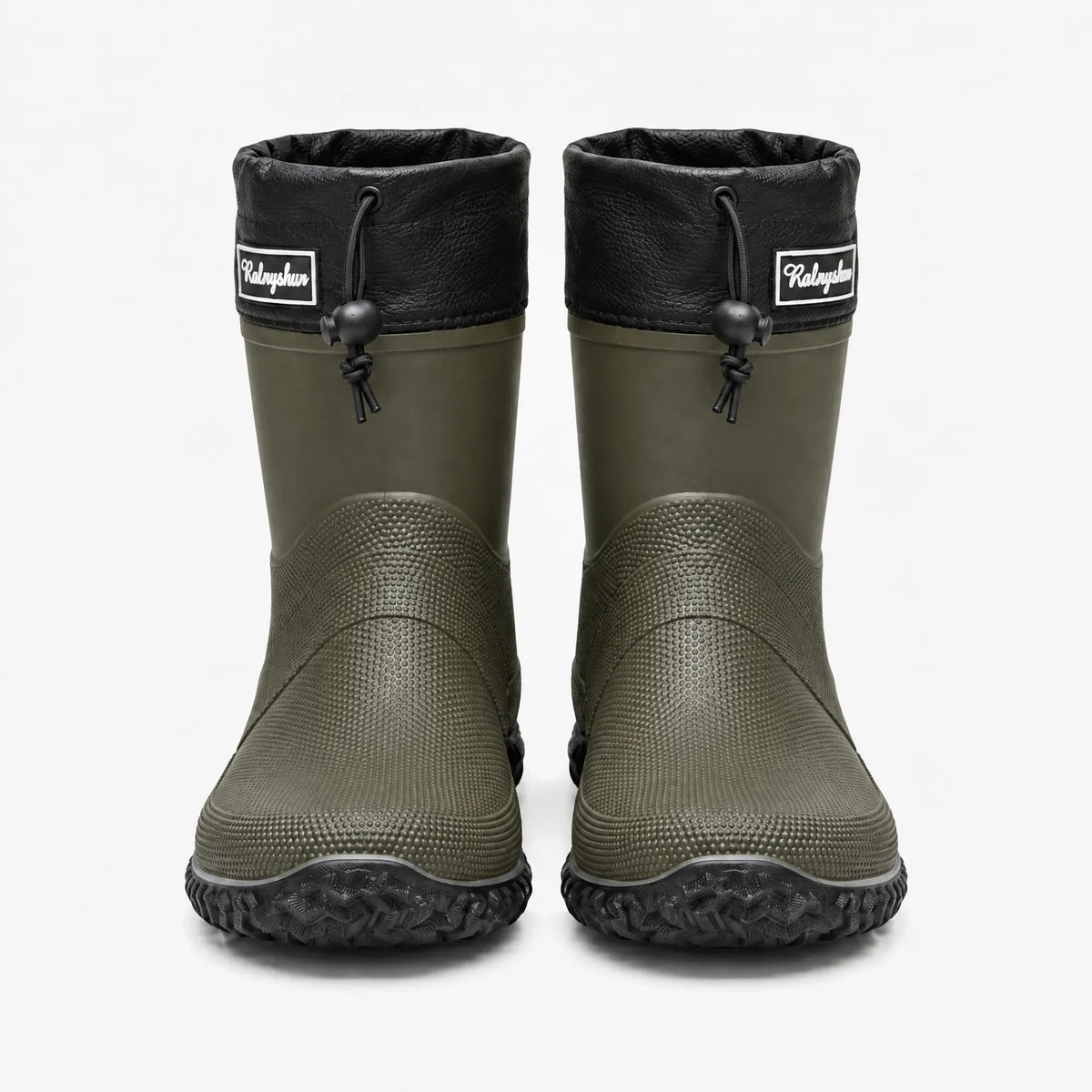 Regenlaarzen heren & dames kort in olijfgroen – productfoto