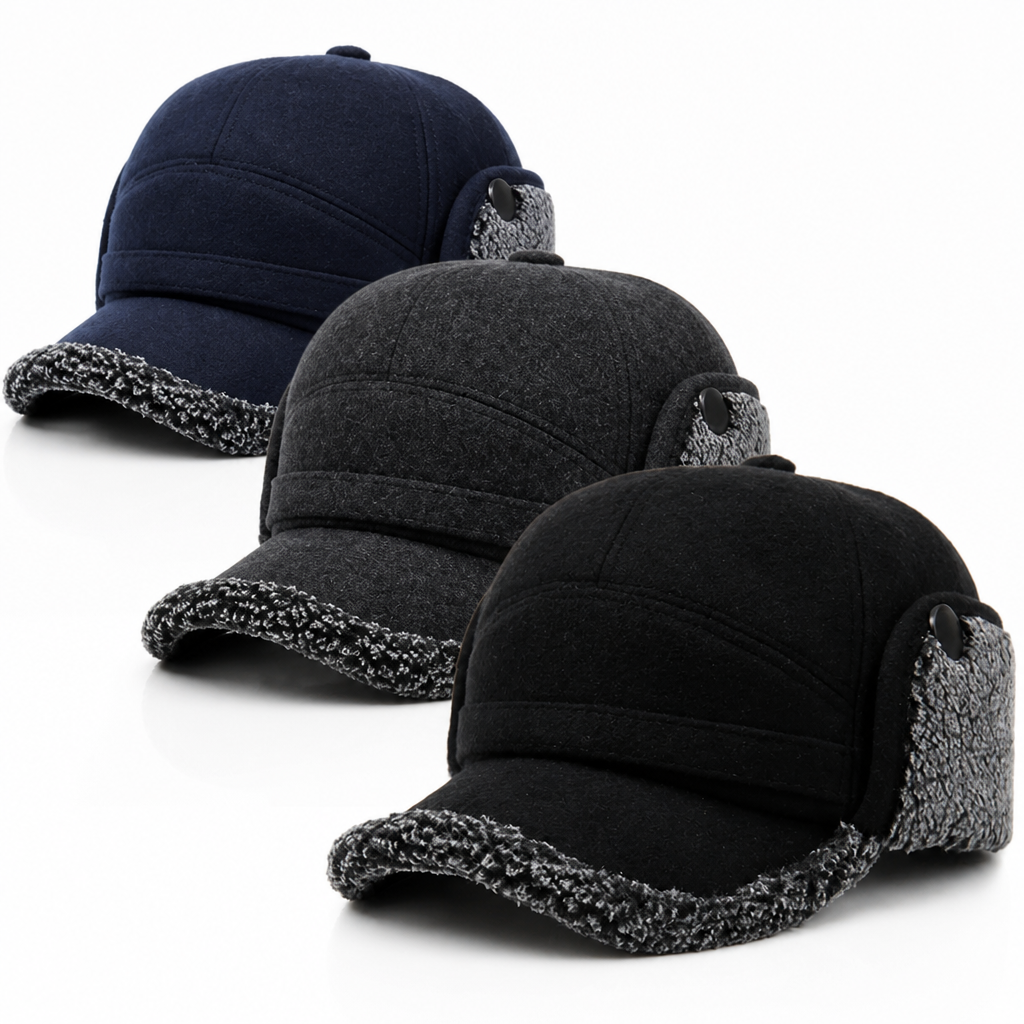 Wintermuts met Klep - Pet met Oorflappen - Fleecevoering & Nekflap – 5