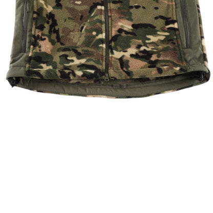 Heren fleecevest tactisch met capuchon in camouflage