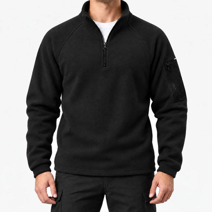 Fleece trui heren in zwart – productfoto