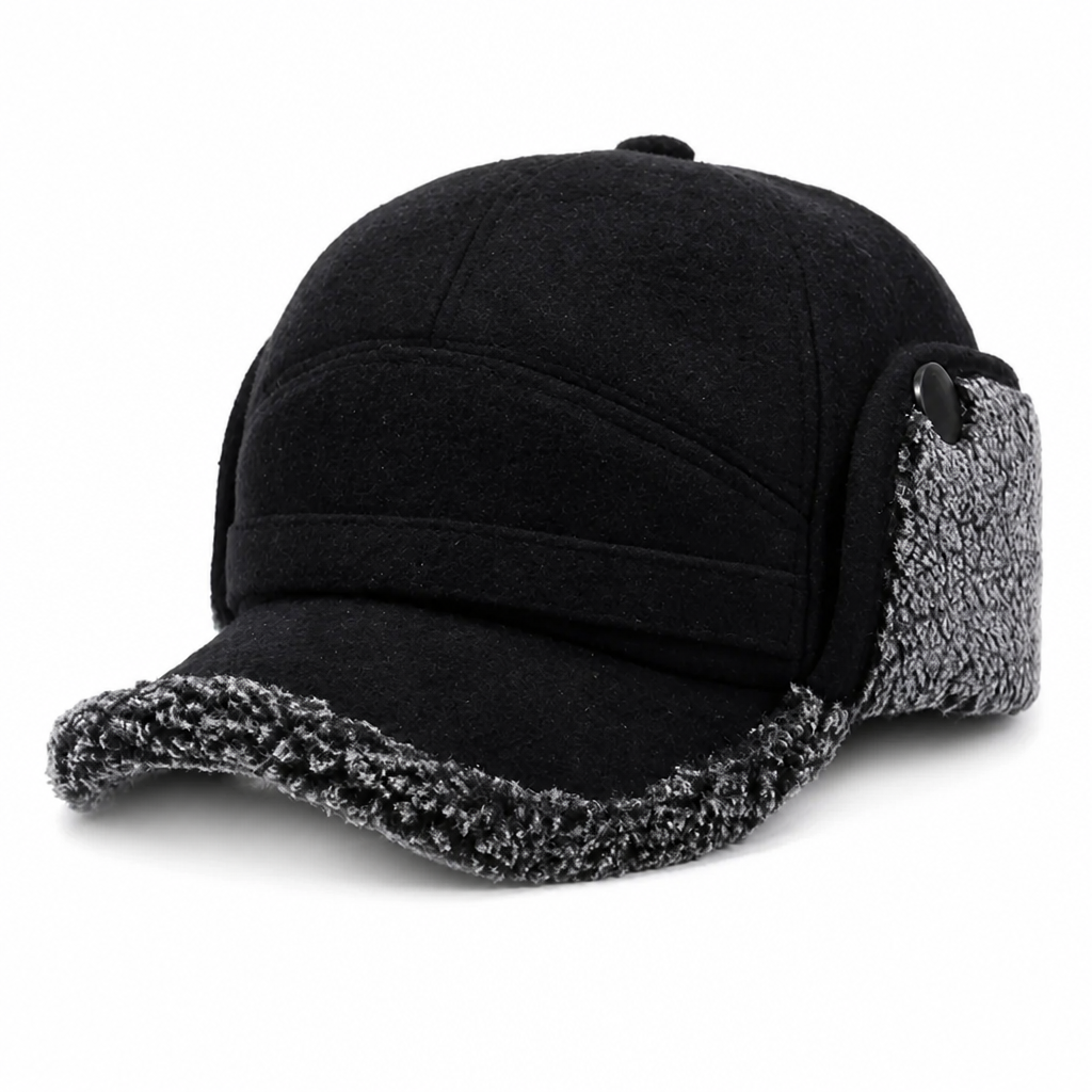 Wintermuts met Klep - Pet met Oorflappen - Fleecevoering & Nekflap – 1
