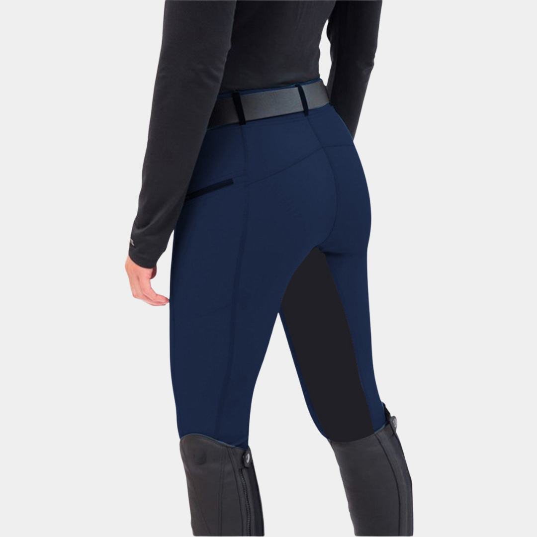 Rijbroek dames in marineblauw met donker binnenbeenpaneel