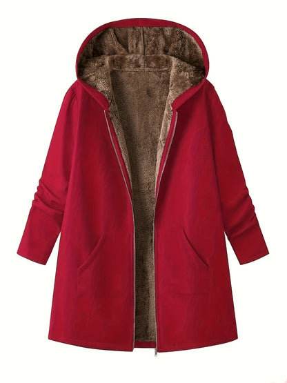 Winterjas dames met capuchon en teddyvoering