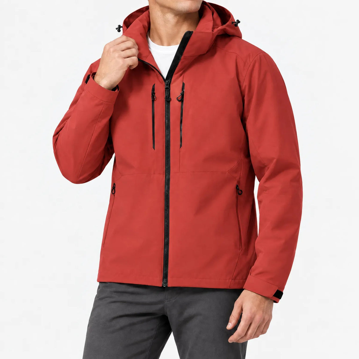 Windjack unisex in rood – productfoto