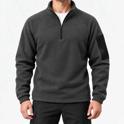 Fleece trui heren in antraciet – productfoto