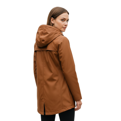 Lange Regenjas Dames Licht - Elegante Overgangsjas met Capuchon