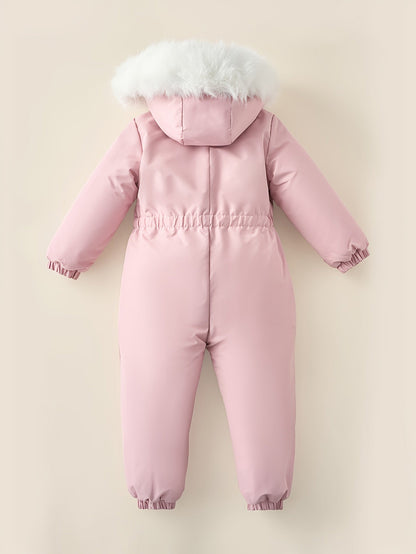 Skipak Meisje - Gevoerde Overall met Capuchon - Roze