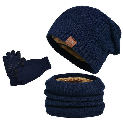 Wintermuts Heren - 3-Delige Set met Nekwarmer - Touchscreen Handschoenen