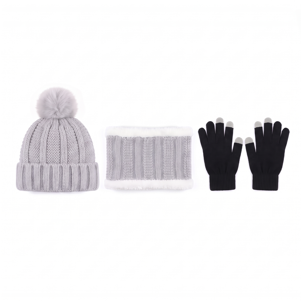 Muts Sjaal Handschoenen Set - studiofoto op wit