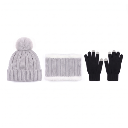 Muts Sjaal Handschoenen Set - studiofoto op wit