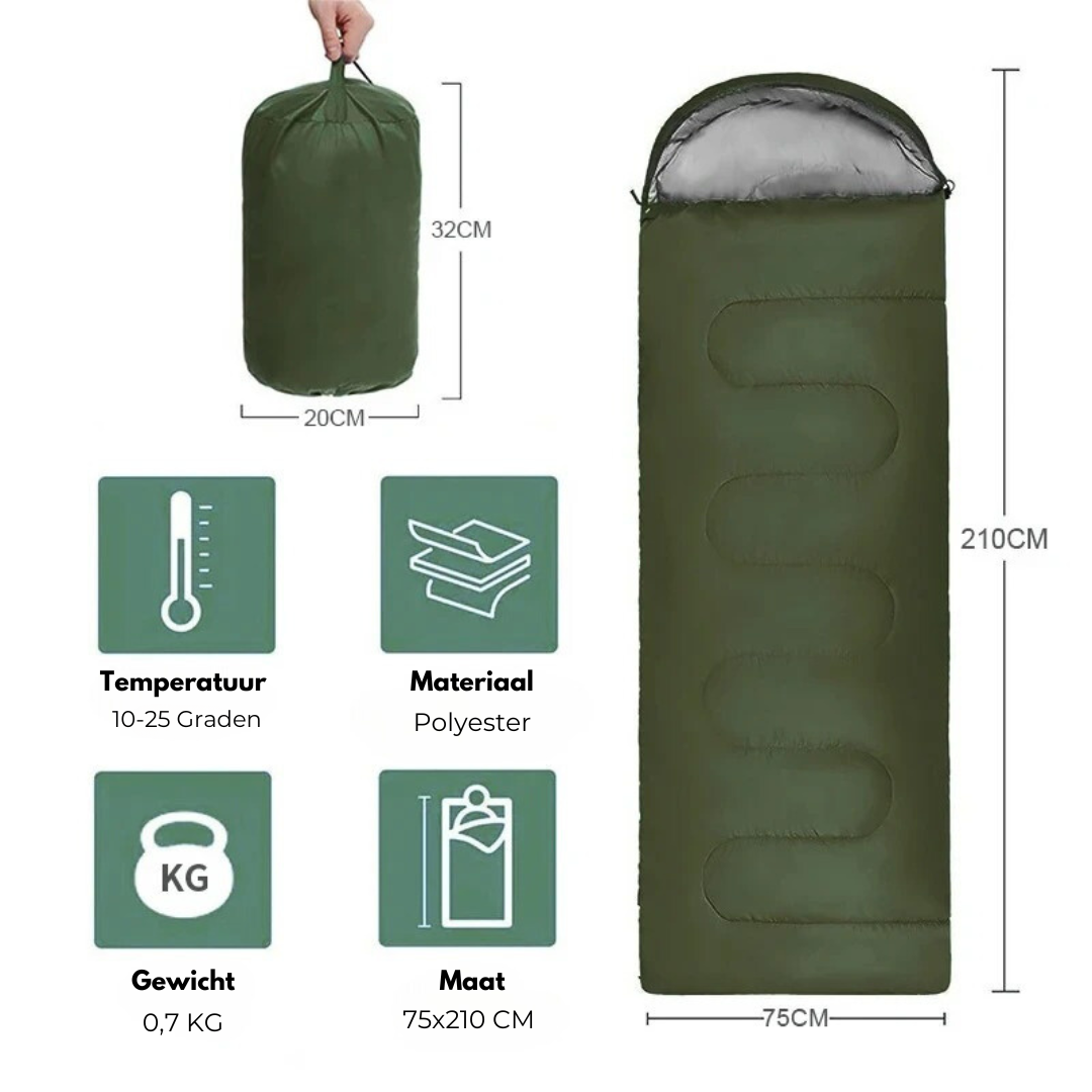 Outdoor Slaapzak - 10 t/m 25°C - OutdoorHavenNL