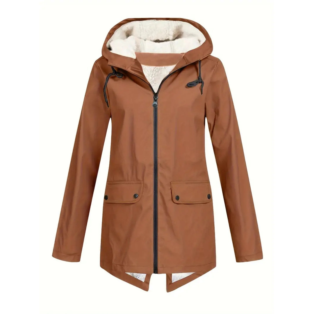 Waterdichte Dames Jas – Fleece Gevoerd – Met Capuchon