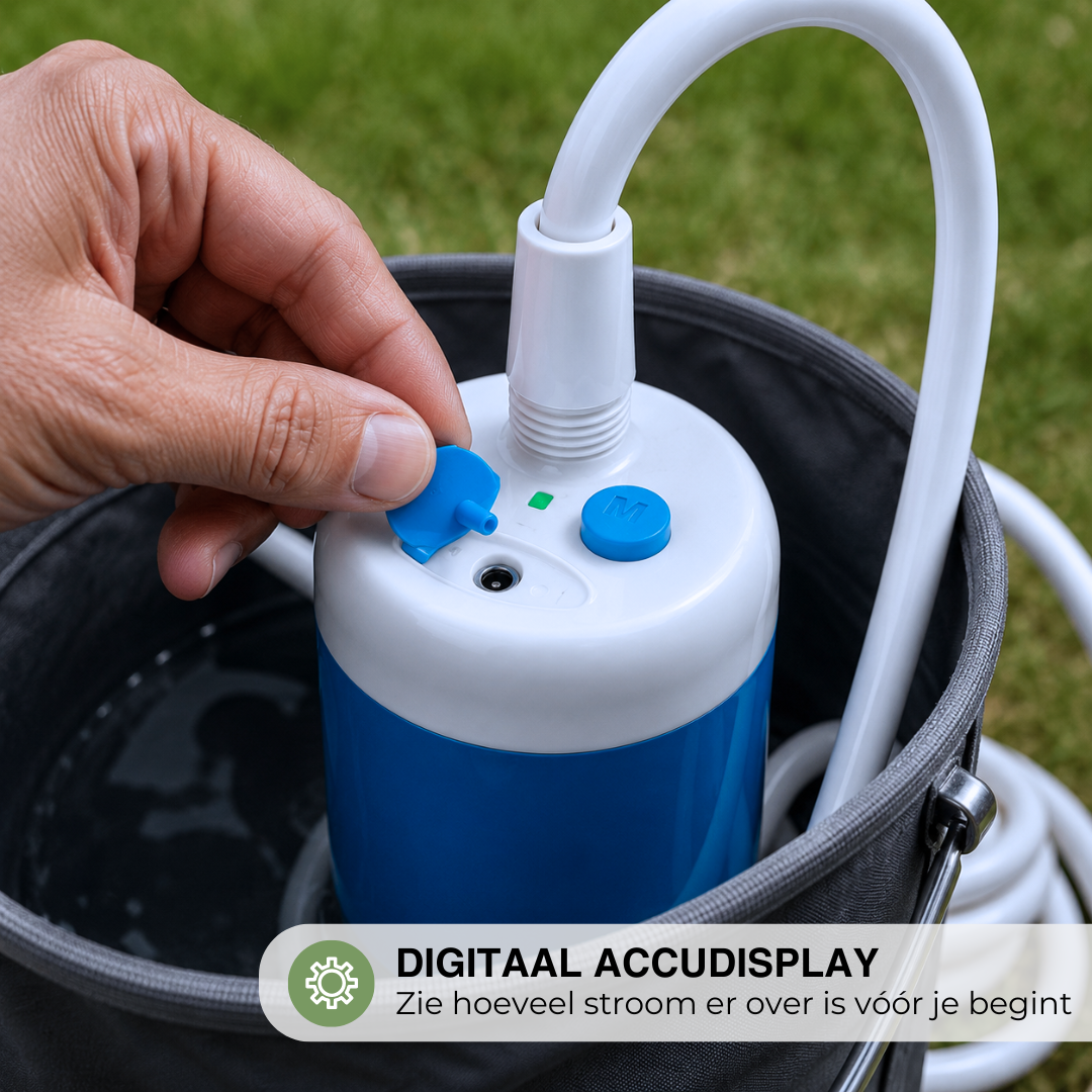 Draagbare Campingdouche Pomp 5000mAh - Oplaadbaar - Compleet Set