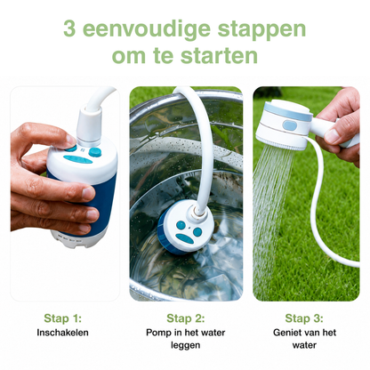 Draagbare Campingdouche Pomp 5000mAh - Oplaadbaar - Compleet Set