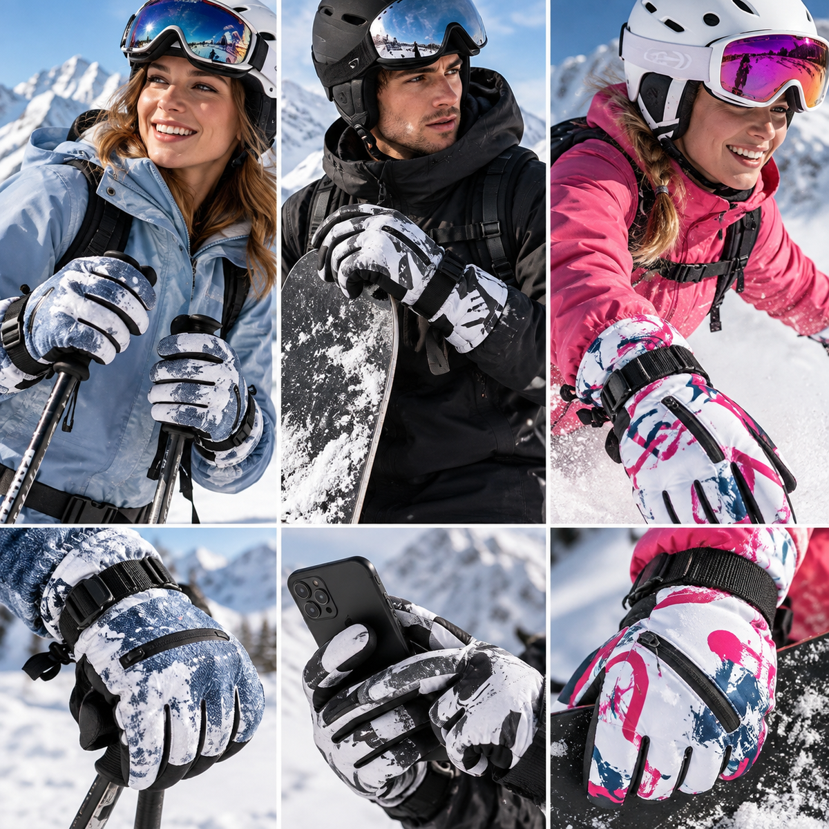 Skihandschoenen in alle kleuren bij skiën en snowboarden
