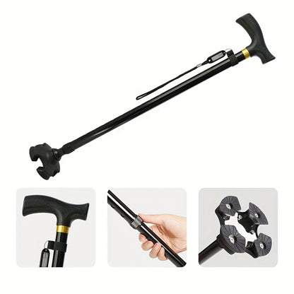 Wandelstok voor Senioren - Verstelbaar 60–98 cm - 4-Poots Antislip Voet