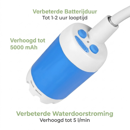 Draagbare Campingdouche Pomp 5000mAh - Oplaadbaar - Compleet Set