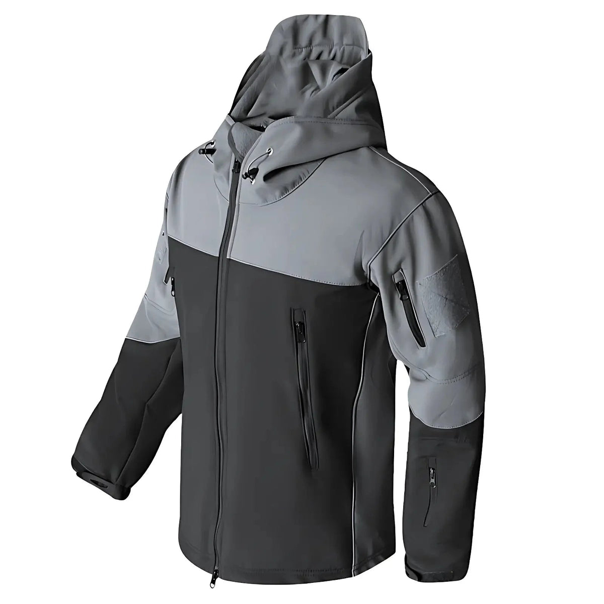 Gevoerde softshell jas heren met capuchon in camouflage