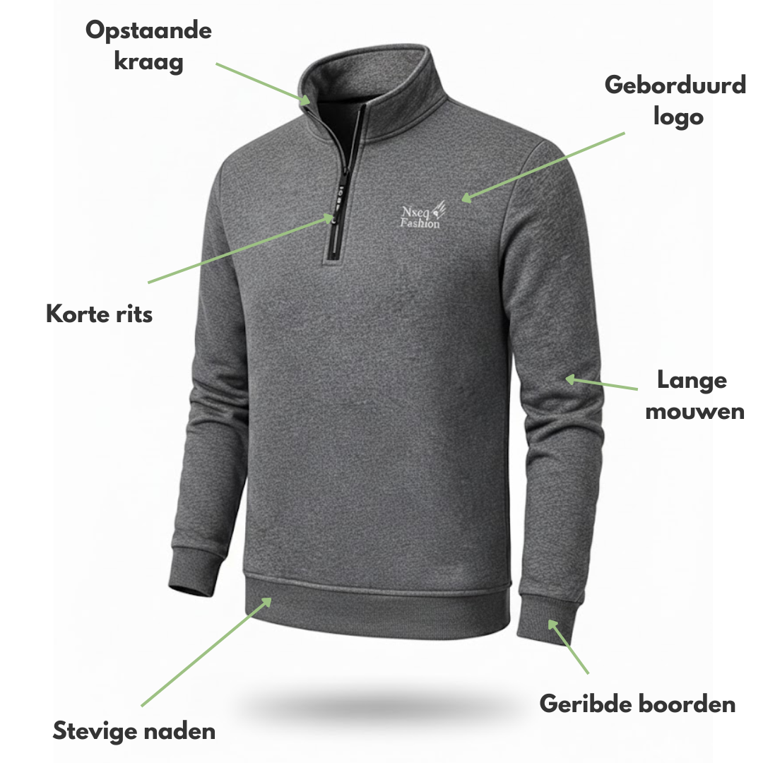 Heren Fleece Sweatshirt – Warm Gevoerd – Winter