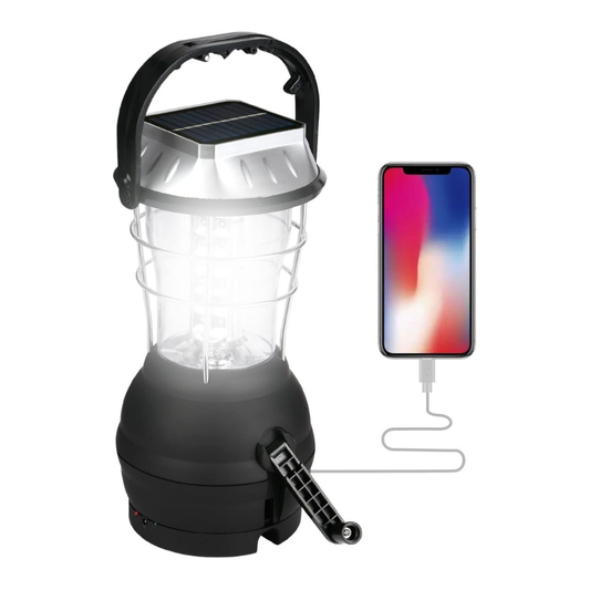 Draagbare Campinglamp – LED - Zonne-energie & Handslinger