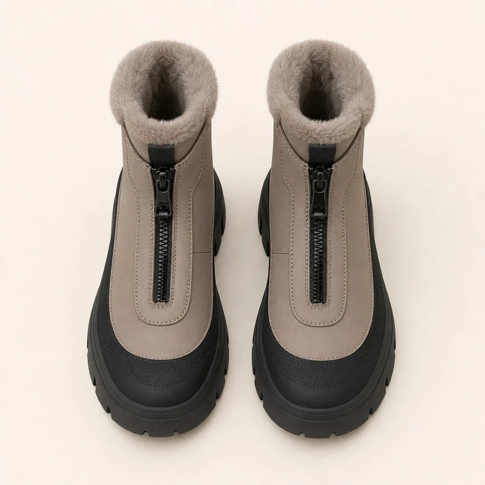 Snowboots Dames - Gevoerde Winterlaarzen met Rits - Profielzool – 3