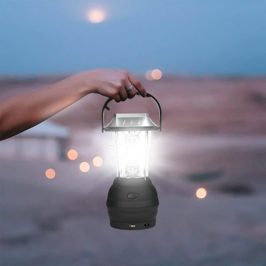 Draagbare Campinglamp – LED - Zonne-energie & Handslinger
