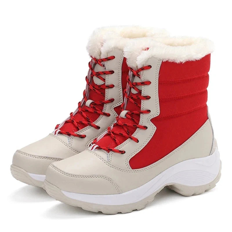 Snowboots dames met plateauzool en slipvaste zool