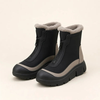 Snowboots Dames - Gevoerde Winterlaarzen met Rits - Profielzool – 2