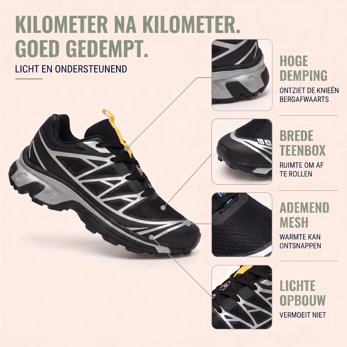 Trailrunning Schoenen Dames - Gedempt - Grip Profiel