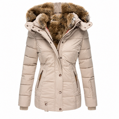 Winterjas Dames - Getailleerd - Afneembare Kap met Bont