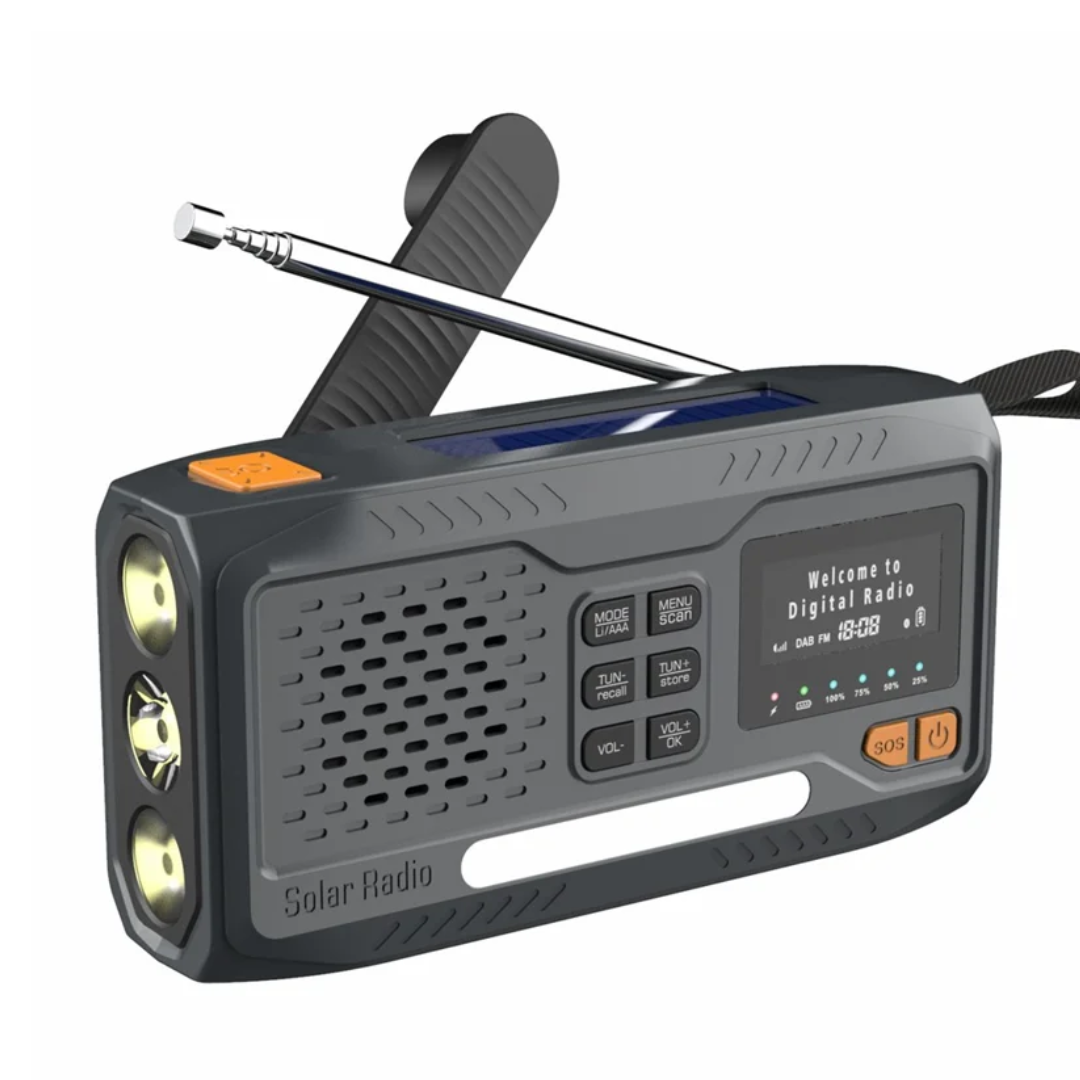 DAB/FM Noodradio 4500mAh – Zonne-energie - Handslinger