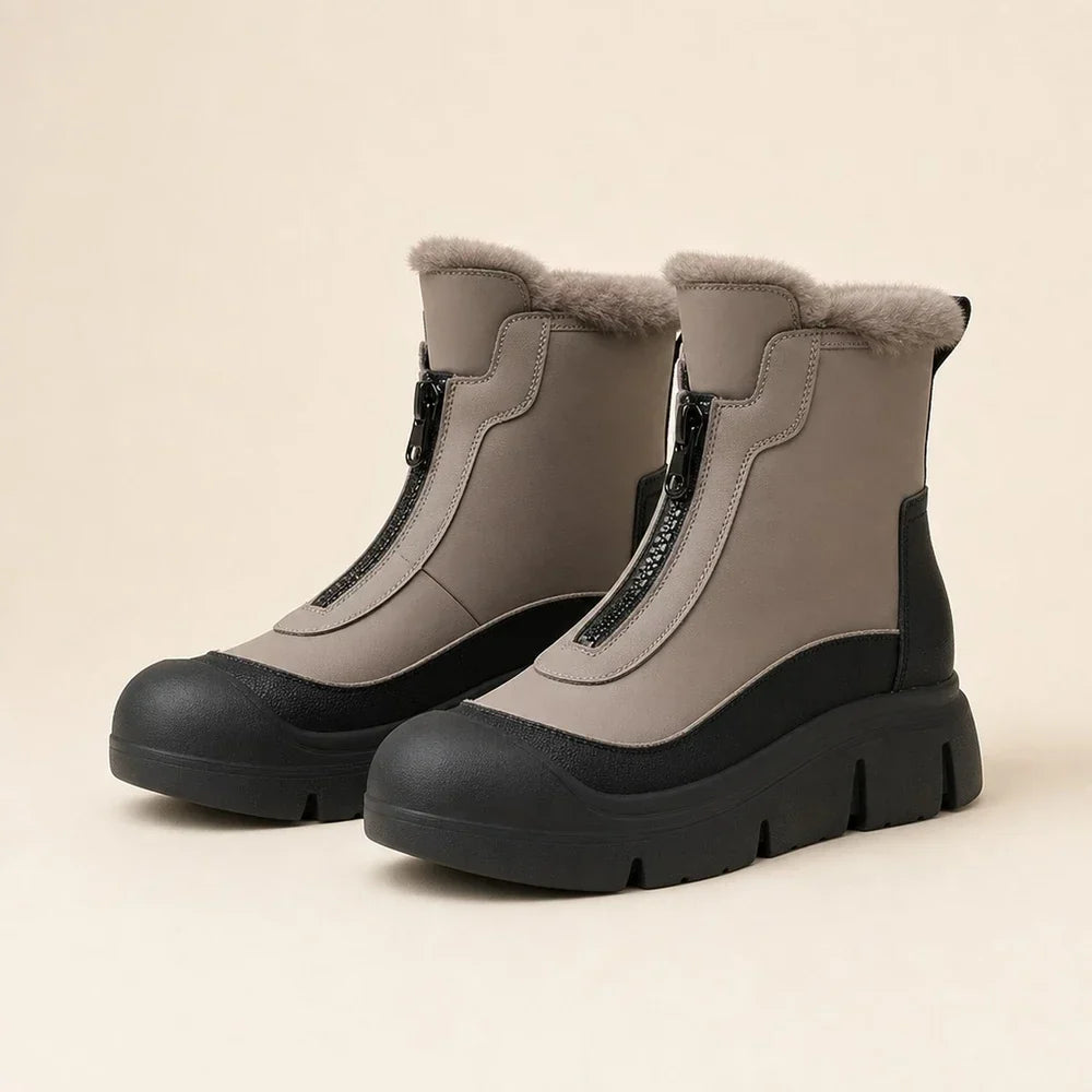 Snowboots Dames - Gevoerde Winterlaarzen met Rits - Profielzool – 1