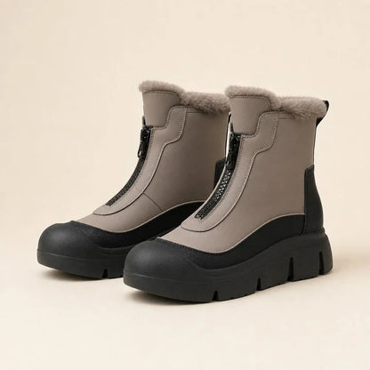 Snowboots Dames - Gevoerde Winterlaarzen met Rits - Profielzool – 1